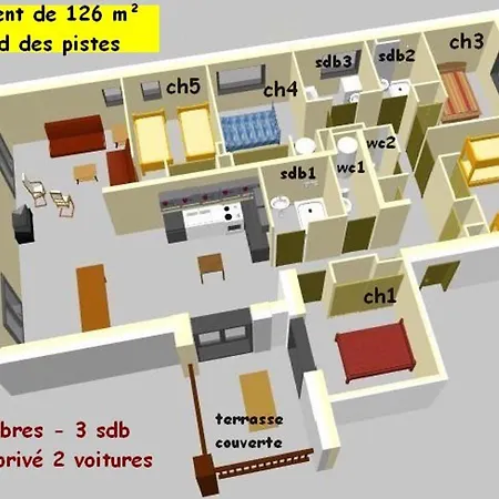 Апартаменты Superbe 6 Pieces, 12 Pers - Terrasse, Garage, Wifi - Fr-1-404-109